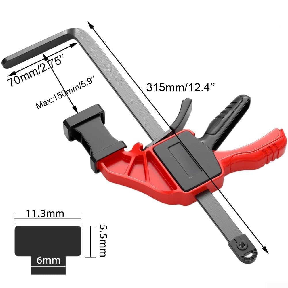 Guida for sega circolare, Morsetto for binari di guida for seghe da cingoli con pressione bloccaggio 90 kg e rilascio rapido for regolazioni rapide (aggiornato)
