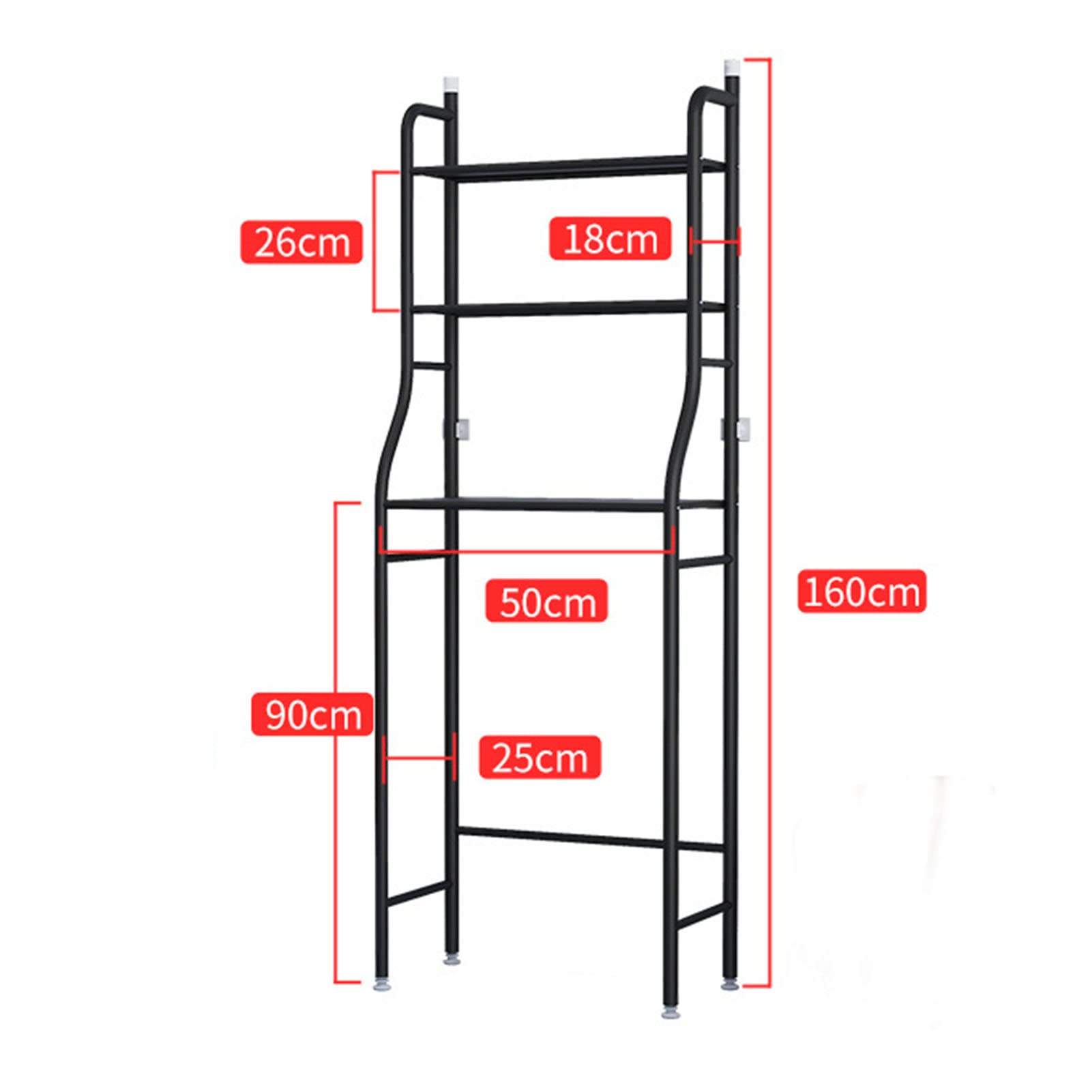 Moderno scaffale angolare a 3 ripiani in metallo sopra il WC organizer per bagno