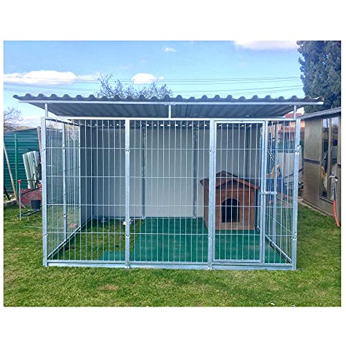  Box per Cani Coperto con Retro Coibentato Zincatura a Caldo Dimensioni 300 x 300 x h 180 Cm