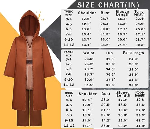 Aliziway Jedi Costume Kids Obi Wan Kenobi Cosplay Tunic Robe Lightsaber Anakin Skywalker Halloween Costume With Light Sword Y128Brm thumb #4