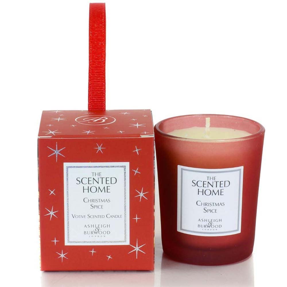 Ashleigh and Burwood Scented Candle Votive - Frosted Glass - Christmas Spice (70g)