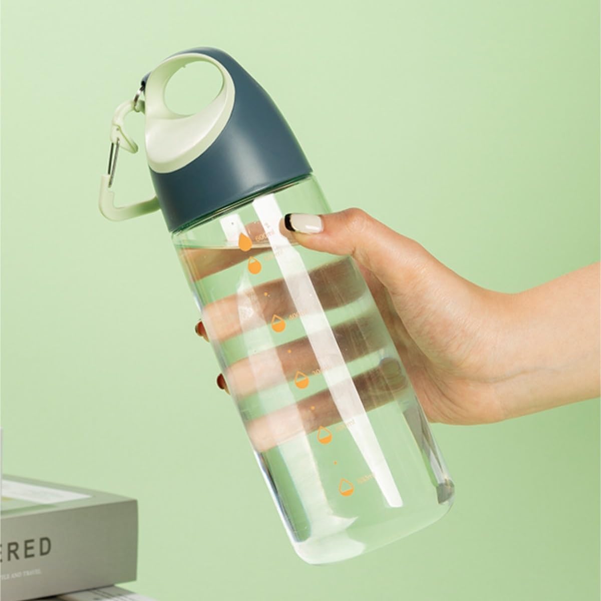 Trinkflasche, Bergsteigen Wasserkocher Tragbare Sport Radfahren Wasserbecher Mit Skala Geschenk Wasserflasche BPA-freie(Pink)