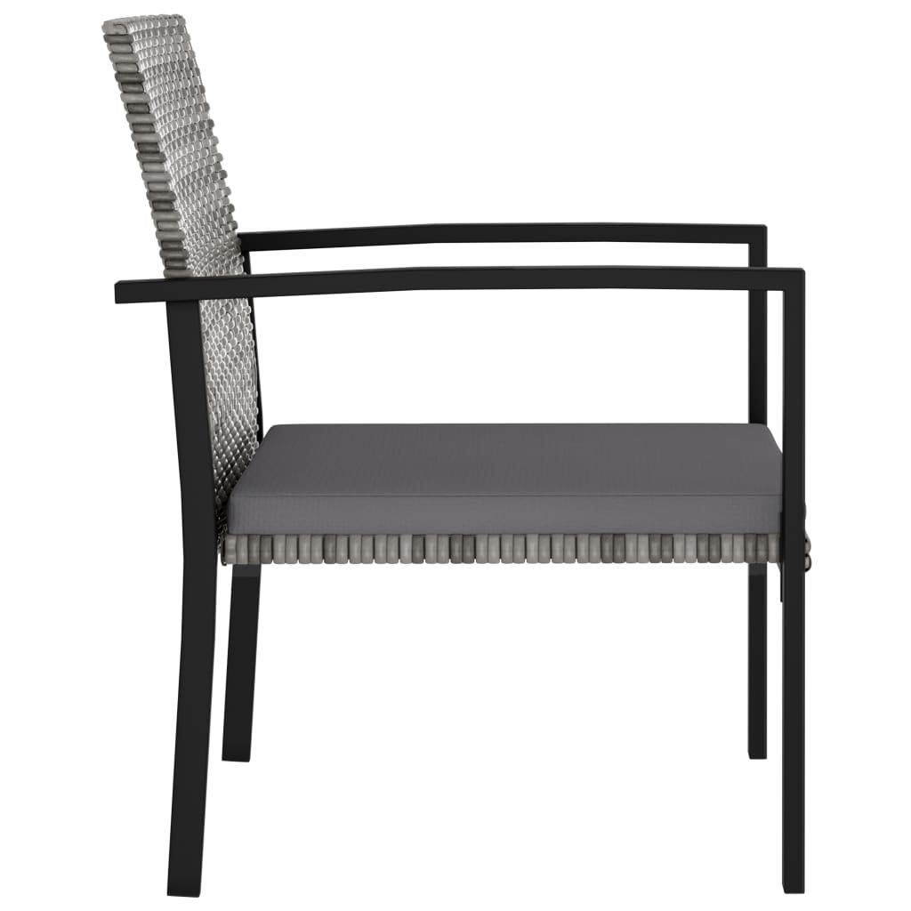 vidaXL Juego de Comedor para Jardín 5 Piezas Terraza Exterior Hogar Muebles Cocina Silla Mesa Asiento Suave con Respaldo Ratán Sintético Gris