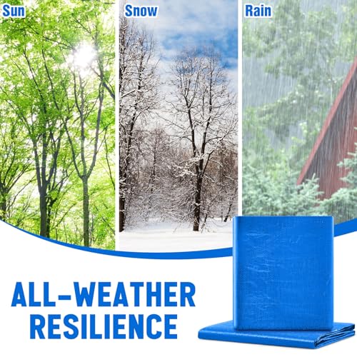 Image of 2 Pack 8 x 10 ft 5.5 Mil Large Tarps Heavy Duty Waterproof Tarp Multi Purpose Tent Cover for Home Boats Cars Camping Patio Furniture Roof Emergency Rain Protective Cover, Blue