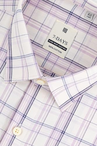 Image of 7-DAYS Men's Premium Checks Formal Shirt - Cotton Rich, Regular Fit, Full Sleeve, with Pocket, Wrinkle Resistant - Stylish Office & Everyday Wear.