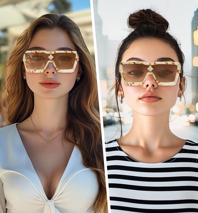 Sunglasses for Women and Men, No Design Trendy Rimless Black Meta Glasses, Fashion Retro 90s - Image 3