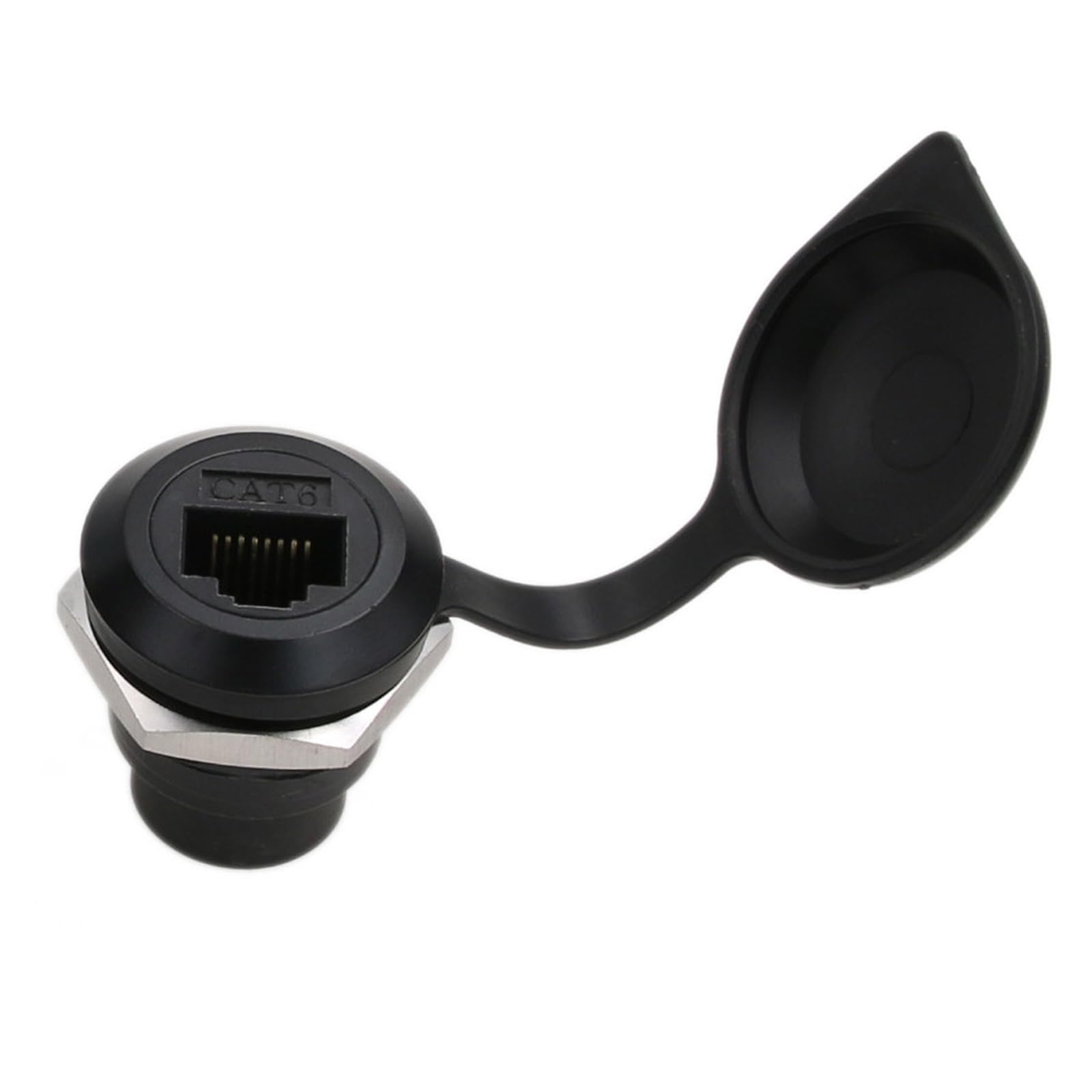 HangTon 5-pak złącze RJ45 gniazdo panelowe wodoodporne złącze przegrody, sieć Ethernet Cat6, okrągły kabel rzędowy żeński do żeńskiego przedłużacza