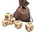 20MM Creative Wooden Letter Dice Set, 5 Pieces Laser Engraved A-Z Pattern Cube Rolling Dices for Party Game