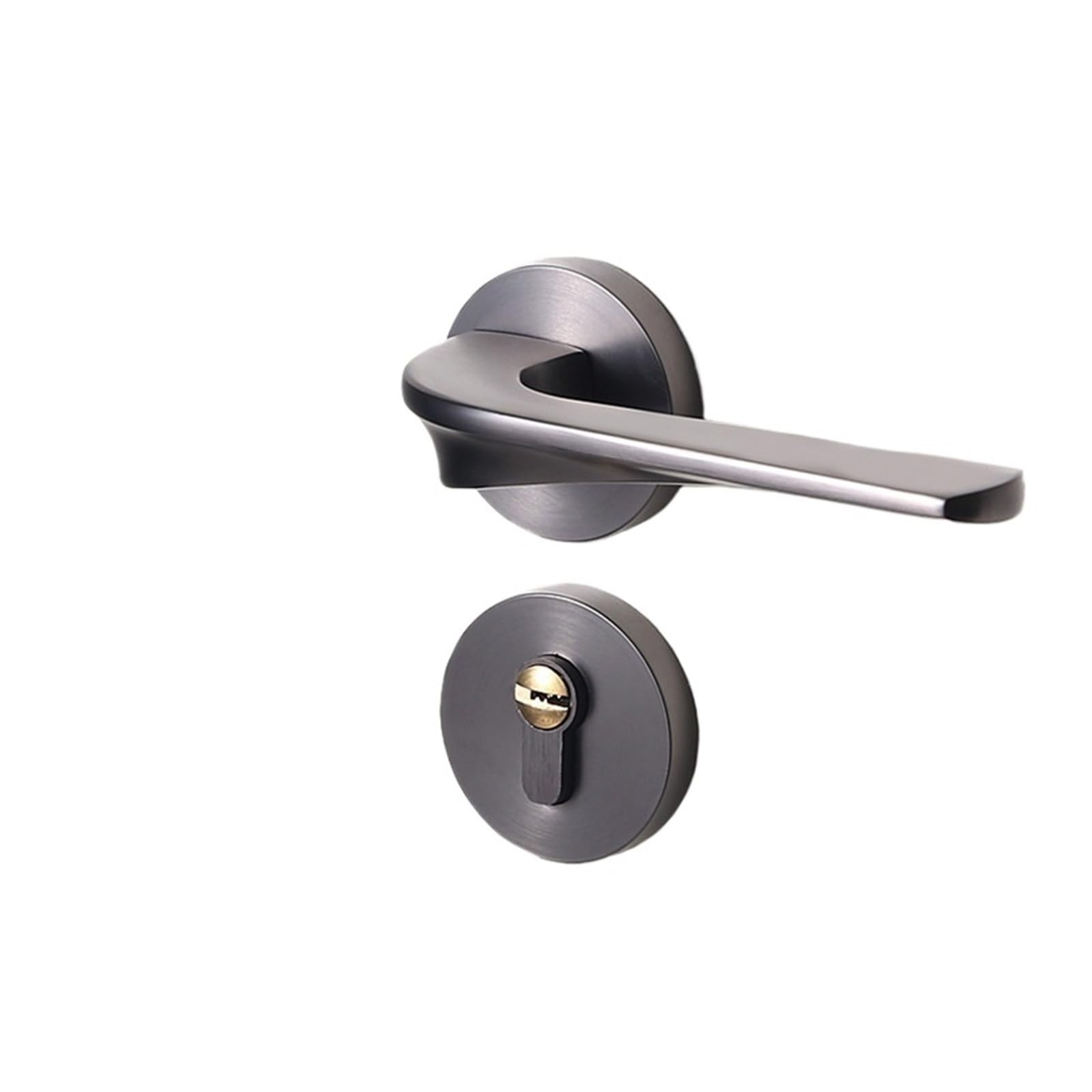 OPTEPYOE Home Bedroom Door Handle Silent Wooden Split Lock(Brushed Gray)