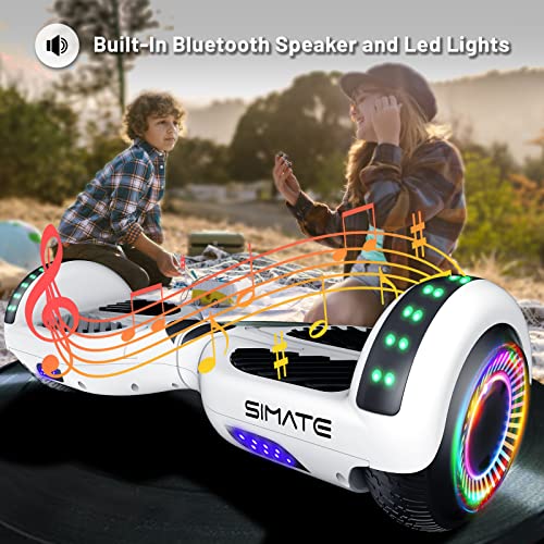 Image of SIMATE Hoverboard, Bluetooth All Terrain Hover Boards with LED Lights and APP Control, Gifts for Kids Adults Girls Boys, for All Ages