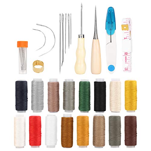 Kit de ferramentas para artesanato em couro, kit de costura para artesanato em couro 48 unidades Kit