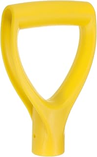 sourcing map 2 palas con mango de agarre en D de 32 mm de diámetro interior. Pala de plástico ABS para nieve, accesorios de jardín para excavar, herramienta de rastrillo, color amarillo