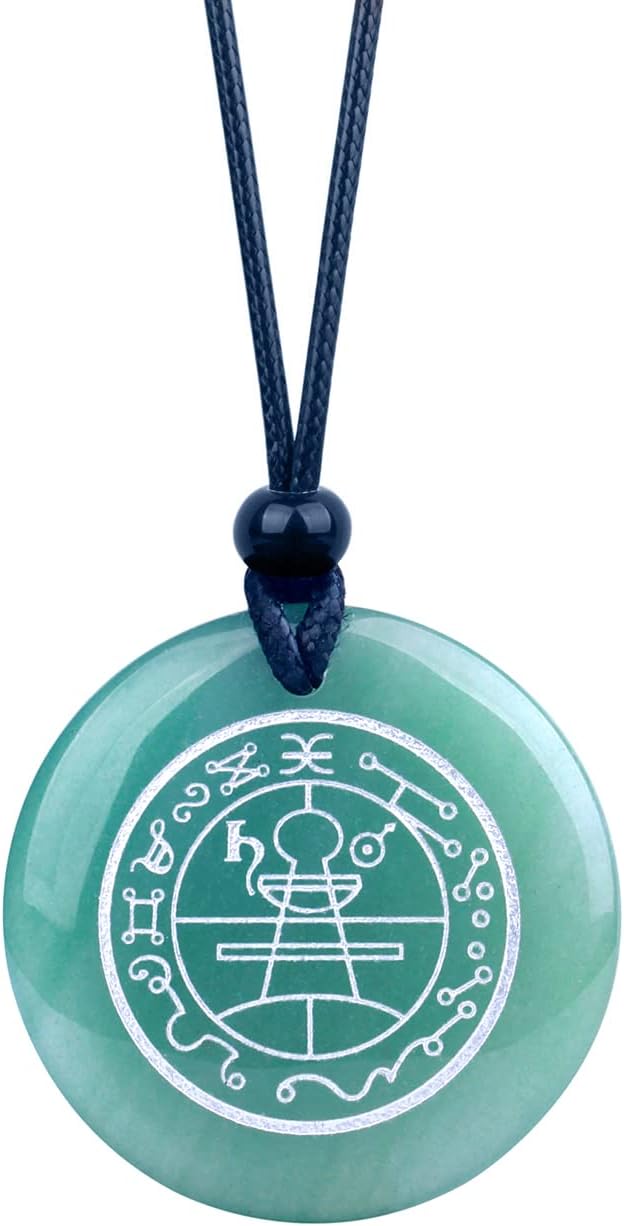 Secret Seal of Solomon Pendant - Supernatural Gemstone - Key of The King Medallion - Pentagram Necklace - Evil Eye Protection Amulet - Miraculous Medal