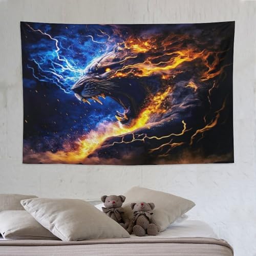 Tapisserie murale léopard 3D grand format 150x230 tenture de décoration murale de chambre