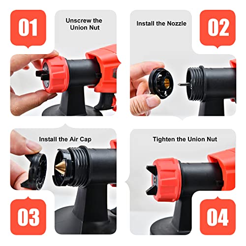 Paint Sprayer, Keep Soon Hvlp Electric Spray Paint Gun, 1300Ml Container/4 Nozzles/3 Patterns,Furniture Paint Sprayer For Home Interior And Exterior Decoration, Cabinets, House, Ceiling #TOP3