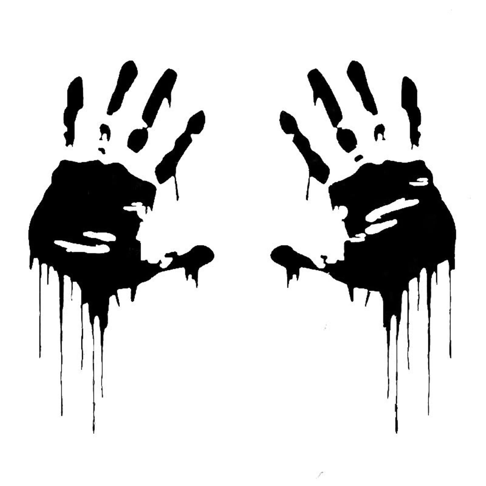 FGLFPXI Motorcycle Car Sticker 7.5cm*15cm Hands Print Fun Decal Funny On Stickers and Decals Styling