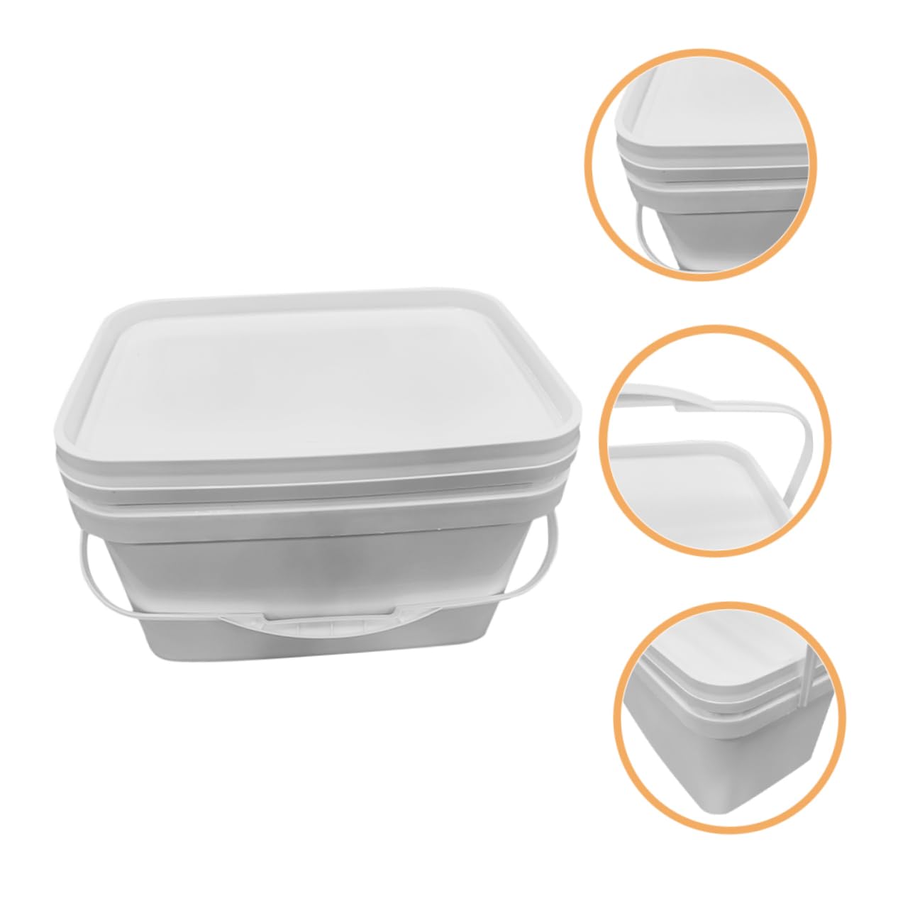 iplusmile Secchio di Vernice Quadrato con Coperchio, Contenitore di Plastica Pp da 10 Litri, Portaoggetti per Pittura Portatile con Manico, Adatto per Uso Domestico e Attività All'aperto