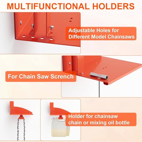 Support mural pour tronçonneuse MS250 MS170 orange en acier réglable - 5