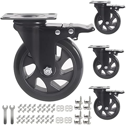 RRIUTO Ruedas Giratorias de 125MM con freno Cover