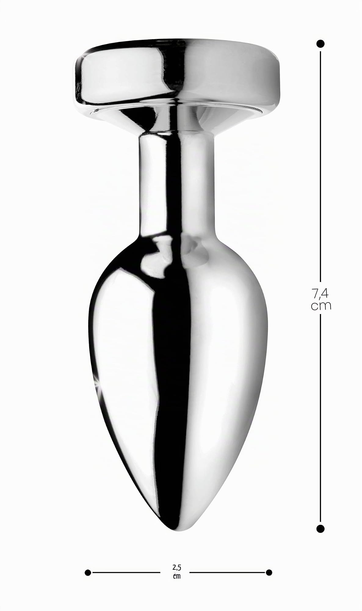 XR BRANDS Light Up, Piccolo Anal Plug, Argento - 300 g