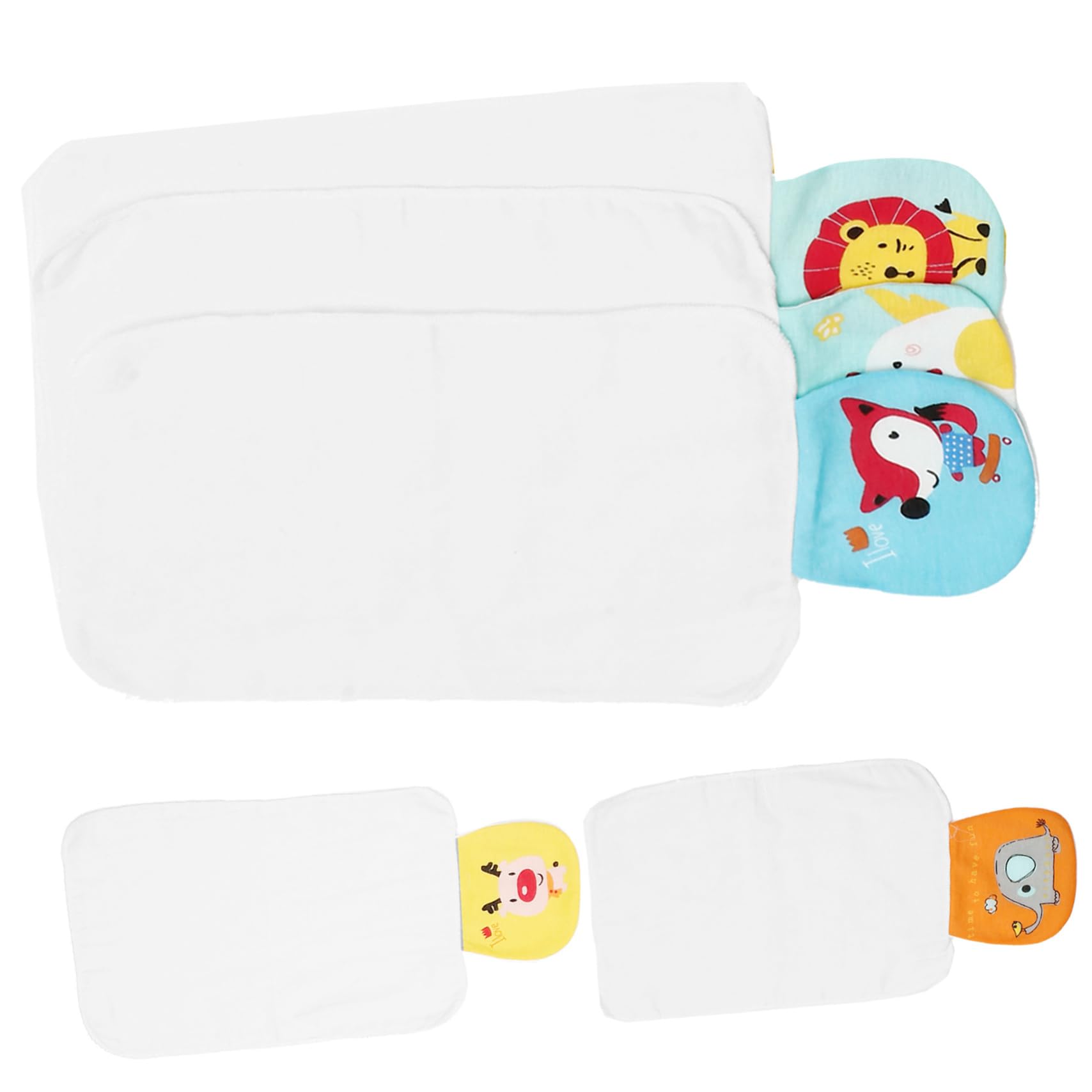 UPKOCH 15piezas Toallas Absorbentes para Bebés De Algodón De Diseño Adorable Ciervo León Elefante Pollito para Jugar y Hacer Ejercicio