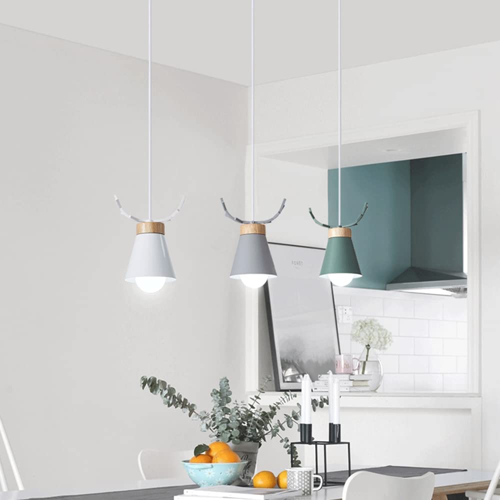 RCIDOS Con Luces Colgantes con Decoración De Astas. Pantalla Luz Techo Industrial Moderna Lámpara Colgante Creativa De Un Solo Cabezal E27 Lámpara Suspensión Elegante Pastoral para Restaurantes