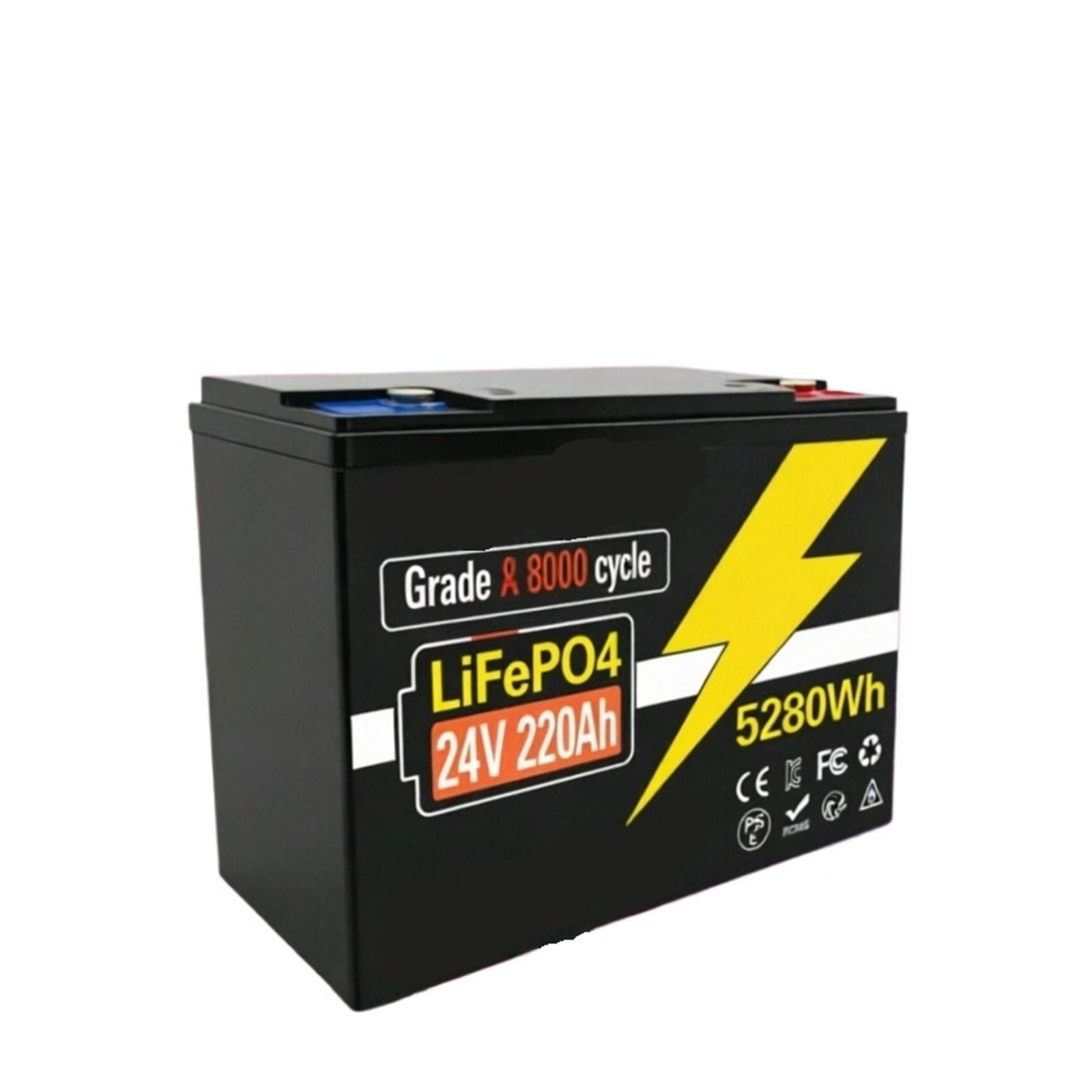 Batteria A Ciclo Profondo, Batteria LiFePO4 Da 24 V 100 Ah A Bassa Temperatura | Protezione Oltre 6000 cicli compatibili con le applicazioni off-grid RV Solar Marine(24V 100AhX1)