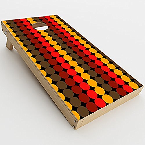 Skin Decal Vinyl Wrap for Cornhole Game Board Bag Toss/Circles Retro Pattern