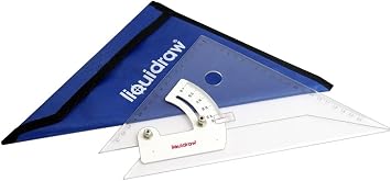 Liquidraw Adjustable Set Square 12" / 30 cm - Angle Line with Bevel Edge | Clear Acrylic with Sloped, Diagonal Edge | Durable Acrylic & Markings | Storage Pouch Included | Professional or DIY