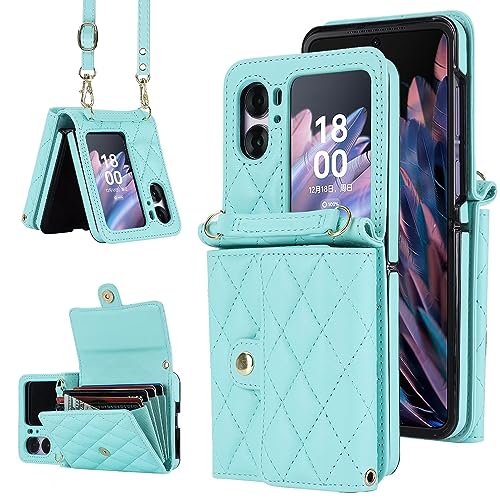 GoodcAcy Funda para OPPO Find N2 Flip,Conector de Metal Plegable Conveniente,Anti-arañazos, Anti Caída Bumper Carcasa Case Cover para OPPO Find N2 Flip,Azul