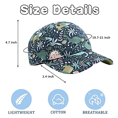 Yuoahcn Kids Unisex Dinosaur Hat Waterproof Quick-Dry Baseball Caps Boys Girls Toddler Cap Spring Summer Beach Hats 2-6Y (Green) #TOP6