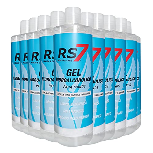 RS7 Pack 10x Gel Hidroalcohólico 100ml, Incoloro