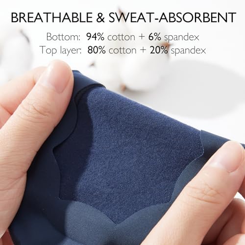 COMFELIE Women's No Show Socks - 6 Pack Anti-Slip Liner Flat Invisible Boat Seamless Footies4