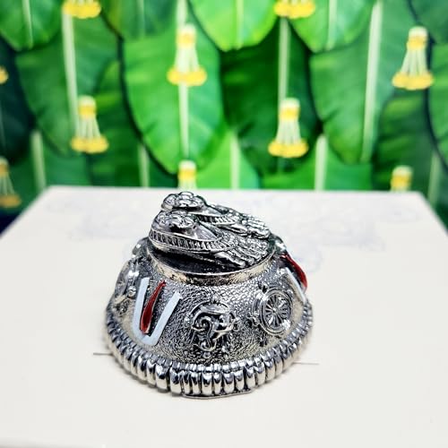 Image of ARNAVIRA 999 Silver Plated Antique Vastu Kamdhenu Cow with Calf Idol with Lakshmi Remedy for Wedding & Housewarming Gift | Pooja Room Height 2.5 Inch (Silver, Medium, Balaji Charan Pauka)