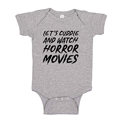 Image of Let's Cuddle and Watch Horror Movies Baby Bodysuit or Toddler T-Shirt Halloween Spooky Baby Clothes