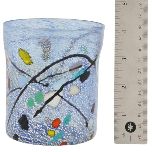 Vaso de cristal de Murano Millefiori azul para cenas elegantes 6