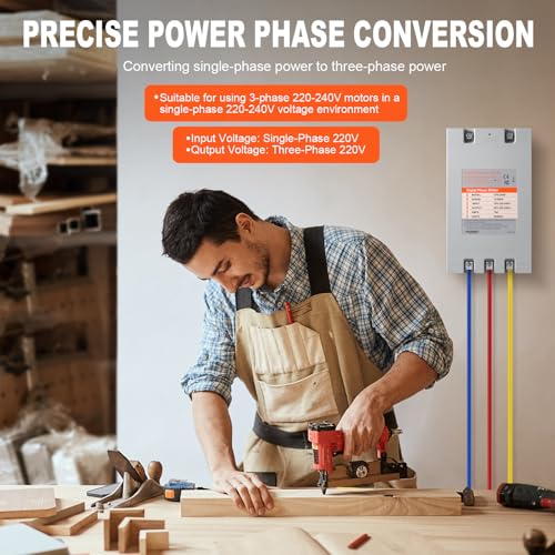 Image of Single to 3 Phase Converter 20HP (15kW) Digital Phase Shifter, 70A 220V-240V, One Converter for One Motor, for 3-Phase Induction Motors Only (Not a Power Supply)