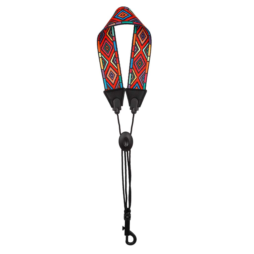 GTYLF Soft Padded Saxophone Neck Strap Rainbow Braided Pattern for Baritone Soprano Sax