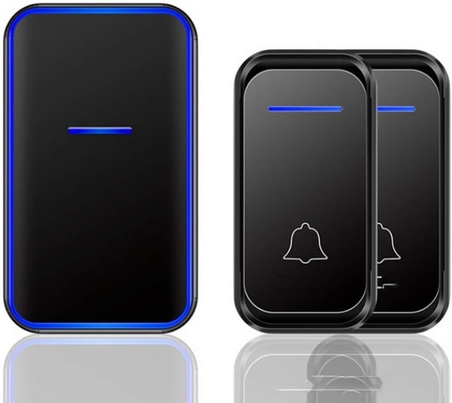 Doorbell Waterproof 2 Button 1 Receiver US EU UK AU Plug 300M Remote Call Door Bell Chime (Color : OneColor) (D)