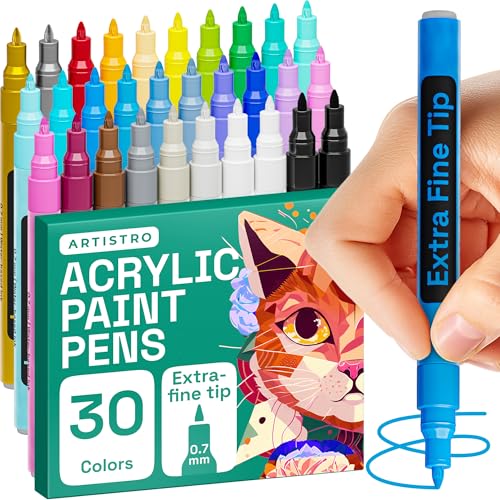 ARTISTRO 30 Acrylic Paint Pens, Art Set...
