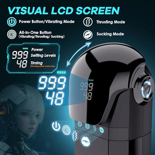 Image of Uoffile Male Sex Toy for Men, App Controlled Male Masturbator with 9 Suction 9 Thrusting 9 Vibration Modes, Penis Pump 3D Pocket Pussy Male Stroker with LCD Screen, Blowjob Simulation Adult Toy