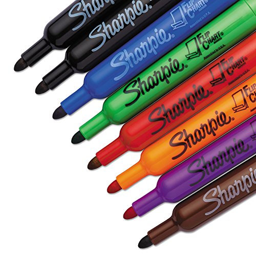 Image of Sharpie Flip Chart Markers, Bullet Tip, Assorted Colors, 8-Count