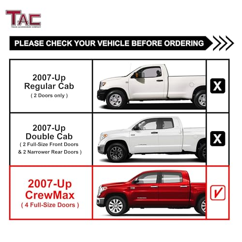 Estribos laterales TAC para Toyota Tundra 2022-2026 3" negro miniatura 4