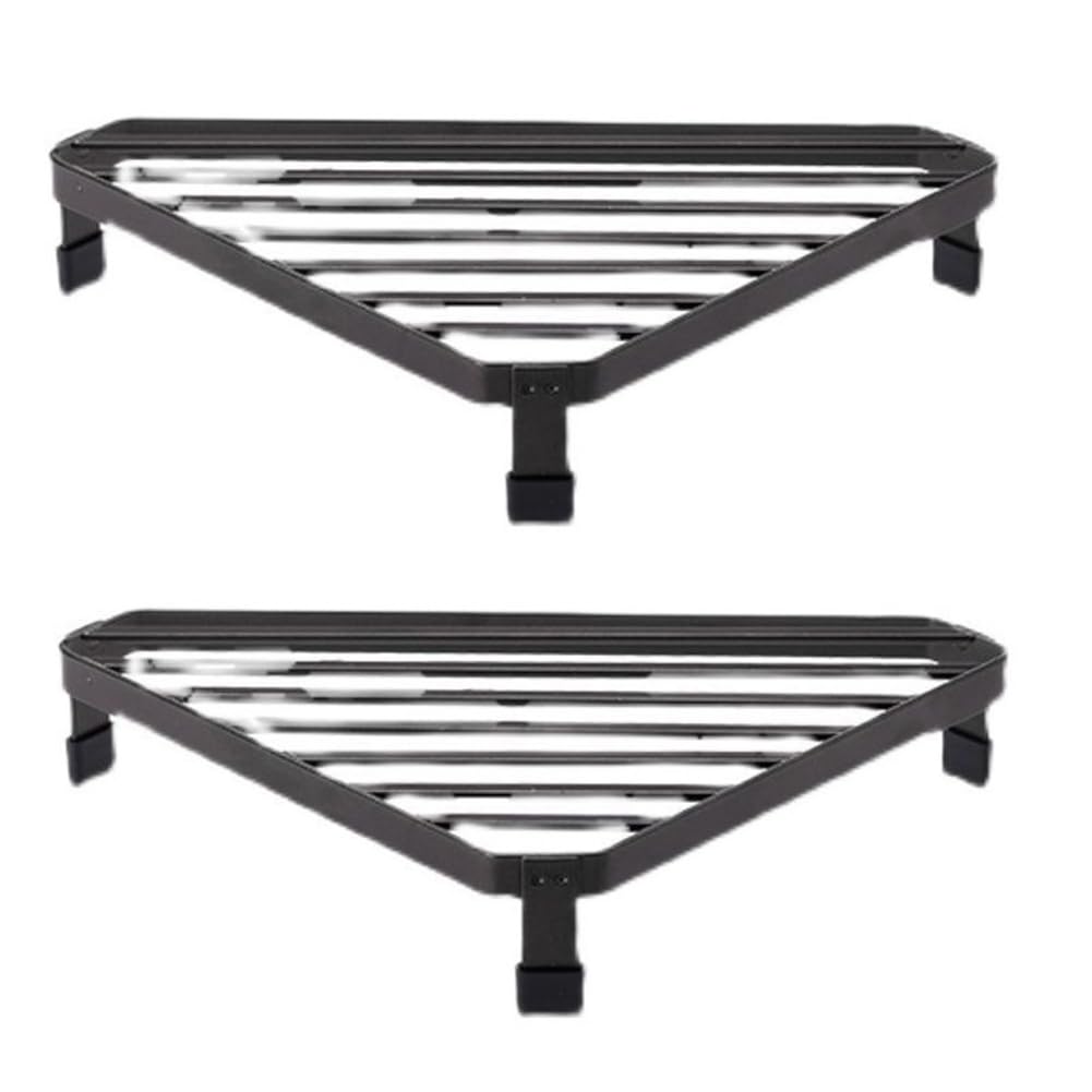 CTRLZS Furnace Angle Frame Wrought Iron Triangular Iron Frame Shelf Pot Rack Anti-Scalding Corner Table Black
