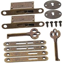 Mipcase 2Sets Antique Style Box Lock of Vintage Padlocks for Jewelry Boxes Cabinets and Furniture Durable and Sturdy Hidden Locks for Home Decor