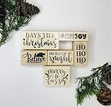 Christmas Rubber Stamp Set, Days Till Christmas Rubber Stamps