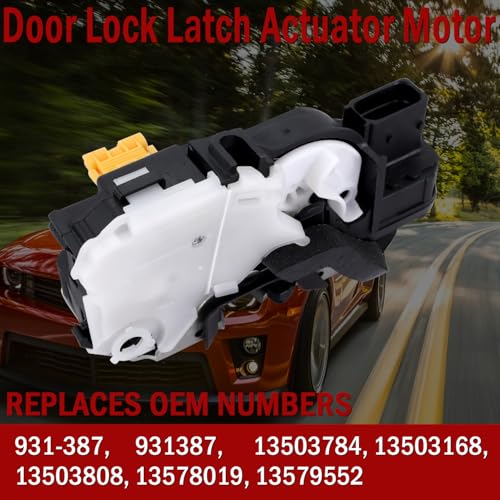 Image of Rear Right Passenger Side Door Latch Lock Actuator Compatible with Chevy Equinox Volt Cruze Malibu GMC Terrain Cadillac SRX, Replaces 931-387 13503784 13579552