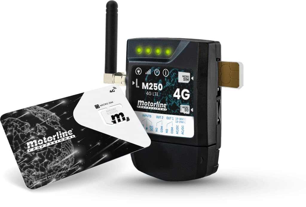 M250 Comunicador 4G con tarjeta SIM incluida. Motorline. La tarjeta SIM debe estar asociada a un plan de suscripción disponible en el Portal Motorline