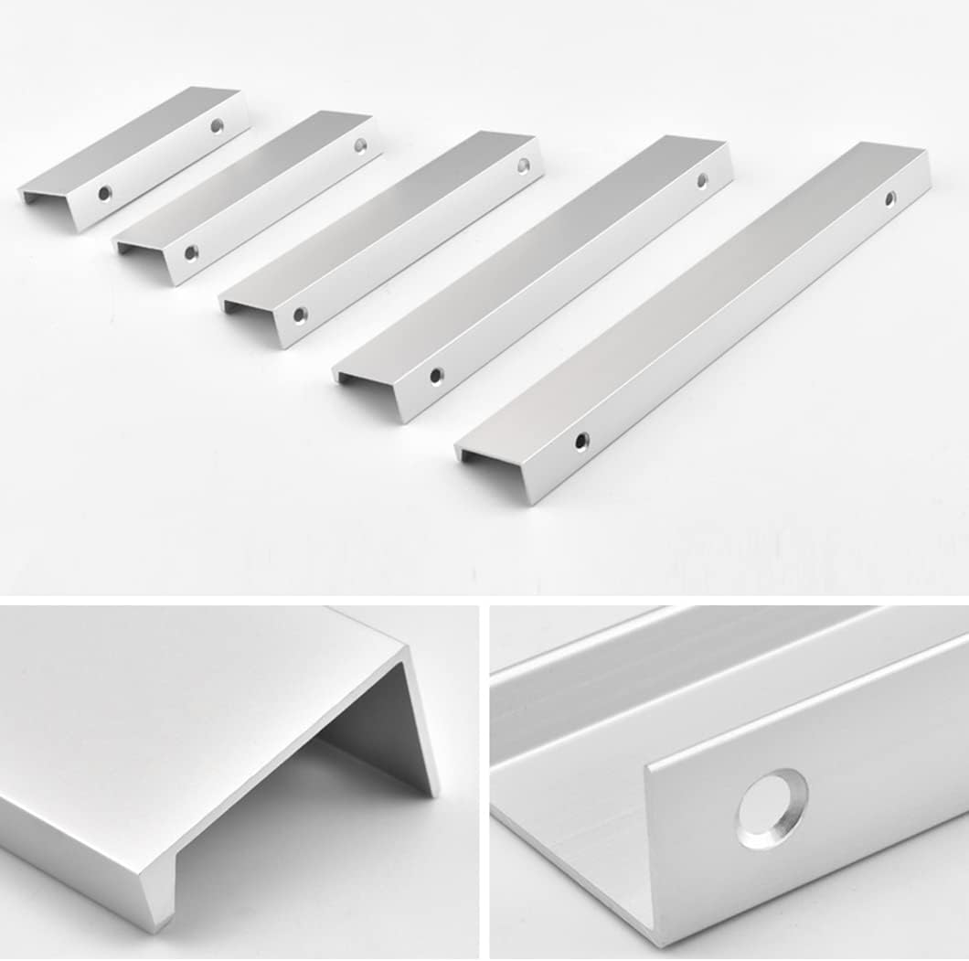 Invisible Handles Furniture Pull Handles Aluminum Alloy Kitchen Drawer Pulls Cabinet Door Handles Invisible Bedroom Wardrobe Pull Handles, with Screws(Length 250mm)