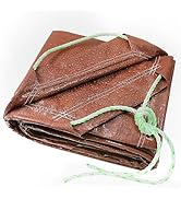 4x4(2pack) Small tarp with Drawstring Tarp Waterproof Brown Medium Duty tarps Multipurpose